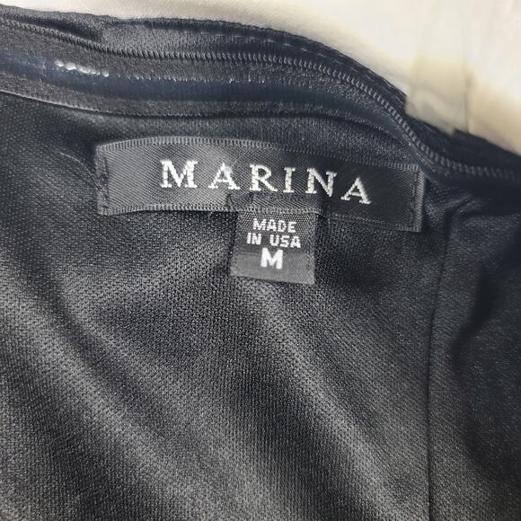 Marina Elegant Sleeveless Strapless black & white maxi formal dress Minimalistic - Picture 9 of 12